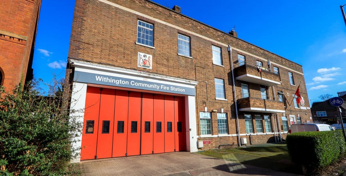 Front view of Withington Fire Station